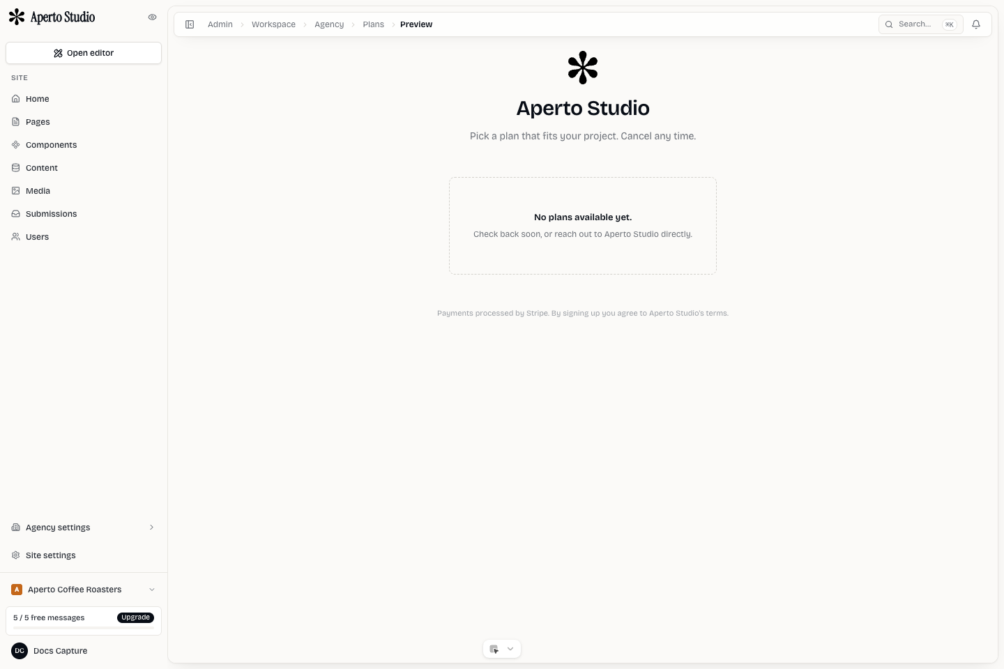 Mini Agency branded client signup and onboarding surface